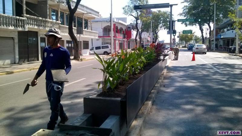 Esta semana entregarán las jardineras de Paseo Tabasco estima administración de Centro