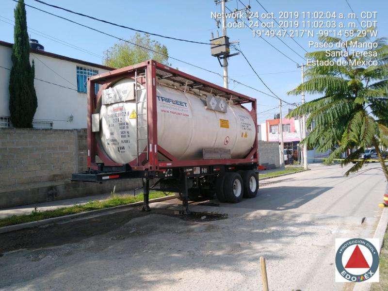 Localizan tanque robado con cianuro de sodio en el Estado de México 
