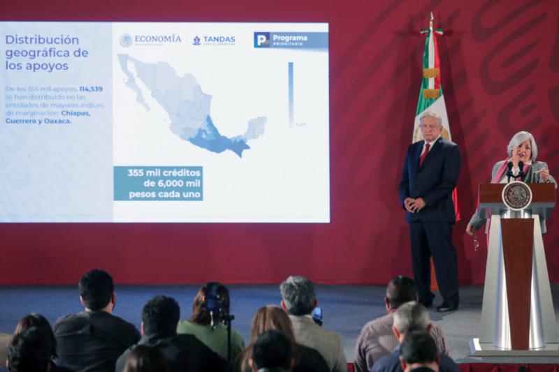 Contabilizan 355 mil créditos otorgados a través de las Tandas para el bienestar Contabilizan 355 mil créditos otorgados a través de las Tandas para el bienestar