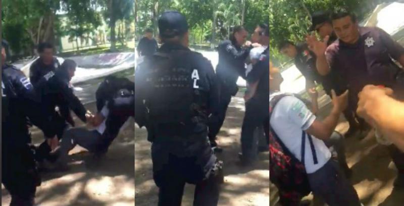 Detienen policías de Cunduacán a estudiante del Cetis 40 tras pelea con otro alumno