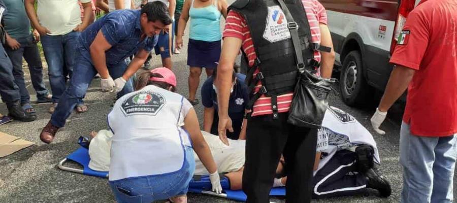 Atropellan a una pareja en Cunduacán