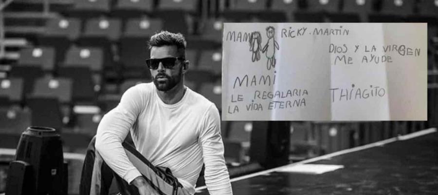 Niño manda conmovedora carta a Ricky Martin; su madre tiene cáncer