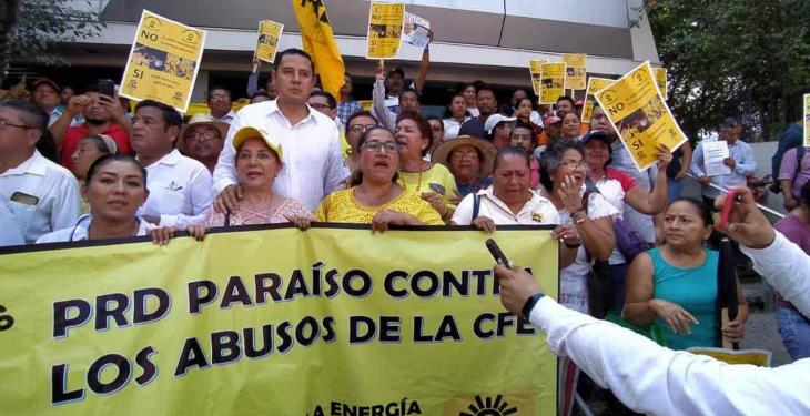 Así fue la marcha del PRD contra la CFE por las calles de Villahermosa