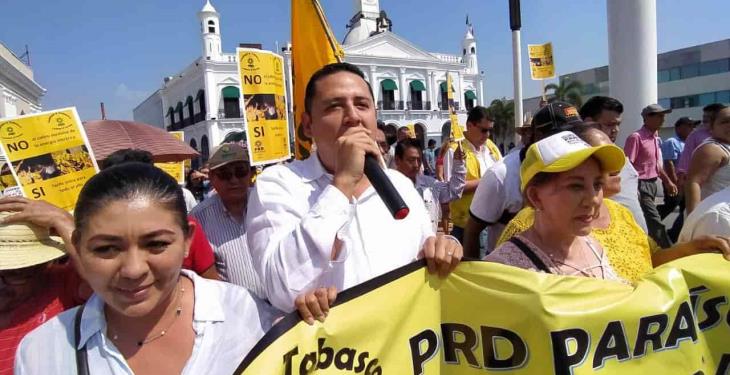 Así fue la marcha del PRD contra la CFE por las calles de Villahermosa
