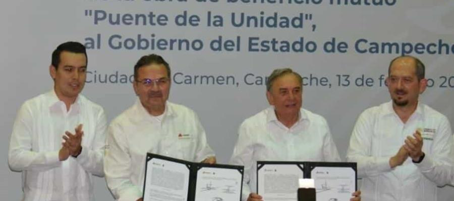 Firma Pemex convenio modificatorio con Campeche