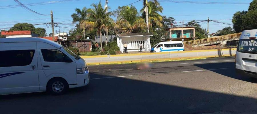 Muere mujer atropellada en la carretera Villahermosa-Teapa