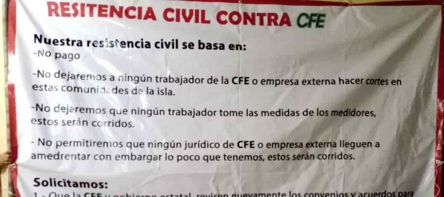 Se declaran en resistencia civil 52 comunidades de La Isla