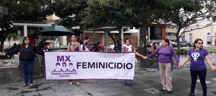 Realizan en Tabasco la ‘Cadena Feminista’ en contra de la violencia hacia la mujer