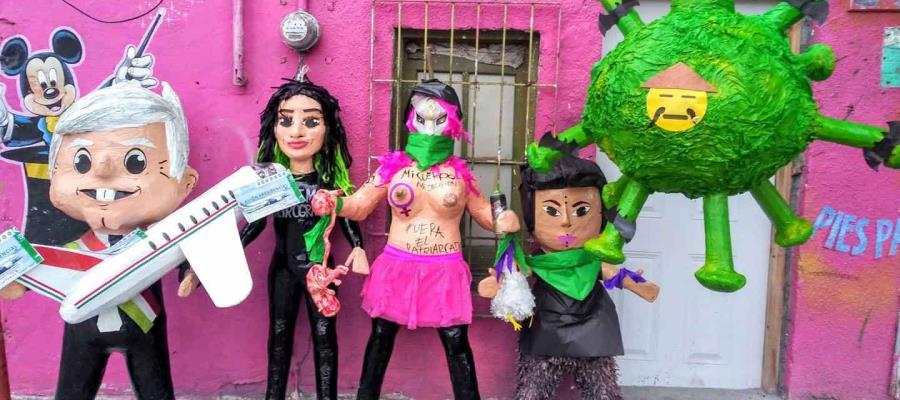 Piñatas de coronavirus y AMLO con cachitos de la lotería se hacen virales