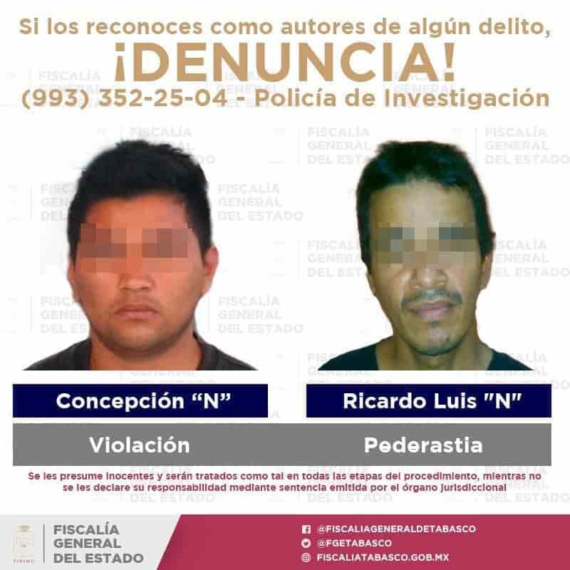 Por violación y pederastia detienen a cuatro sujetos en Tabasco