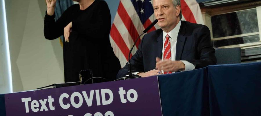 Pide alcalde de Nueva York cuarentena nacional por Covid-19