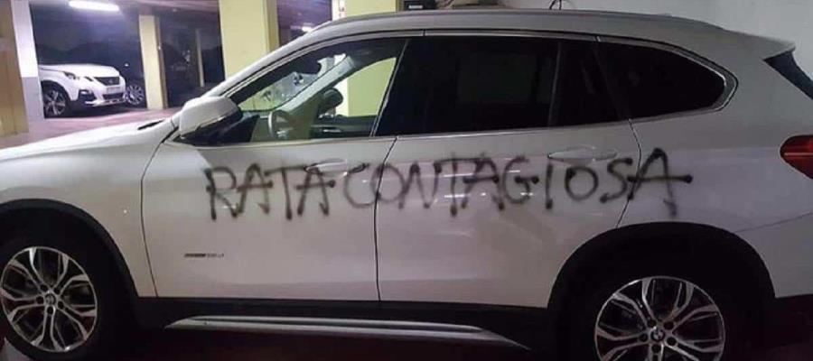 Rata contagiosa, pintan en el coche de una ginecóloga en España
