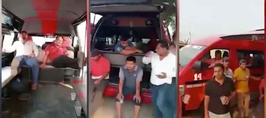 Paralizan labores choferes de combis en Tamulté de las Sabanas por problemas derivado del confinamiento