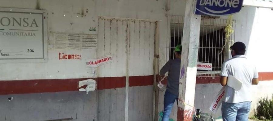 Clausuran comercios en Balancán por violar decreto gubernamental, entre ellas una tienda Diconsa