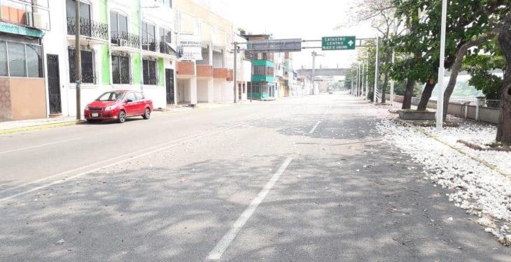 Villahermosa luce vacía, tras medida restrictiva de movilidad