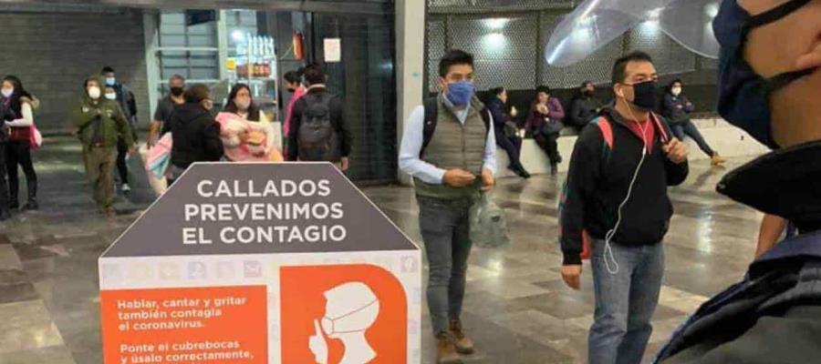 Exhorta el metro de la CDMX a usar cubrebocas y guardar silencio para evitar contagios