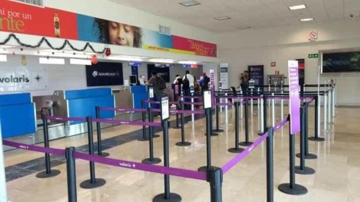 Registra Aeropuerto de Villahermosa caída del 91.3% en el tráfico de pasajeros en mayo