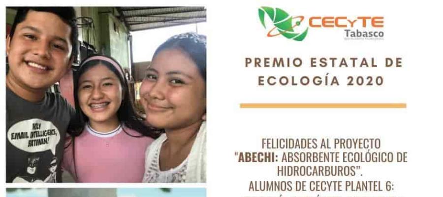 Otorgan Premio Estatal de Ecología a alumnos del Plantel 6 del CECYTE por el proyecto ‘ABECHI’