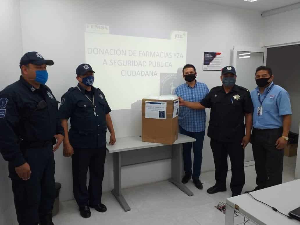 Donan caretas protectoras a elementos de la SSPyC y cubrebocas a Policía Estatal de Caminos