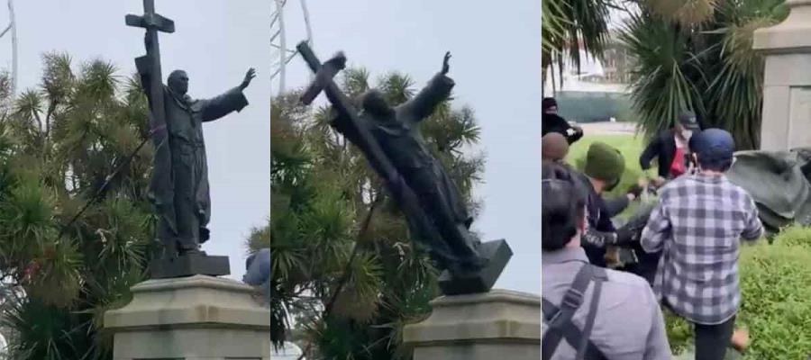 Lamenta España daños causados a estatuas de San Junípero Serra y Miguel de Cervantes en California Lamenta España daños causados a estatuas de San Junípero Serra y Miguel de Cervantes en California
