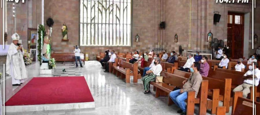 Realizan misa con feligreses después de tres meses en Tabasco; celebran 456 aniversario de Villahermosa