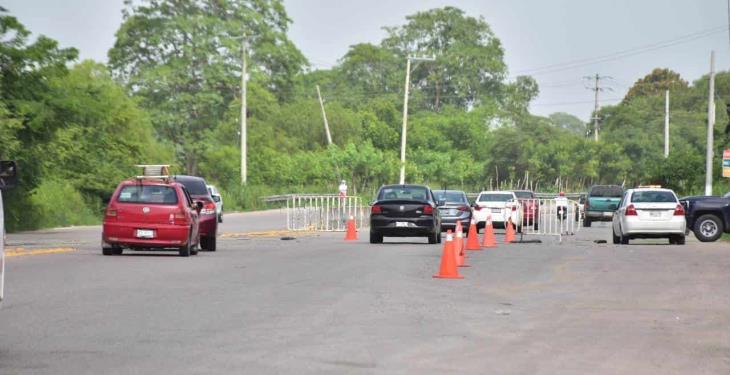 Filtros sanitarios de Villahermosa siguen instalados pero sin supervisar a vehículos.