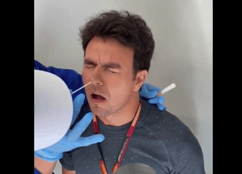 Exhibe ‘Checo’ Pérez procedimiento al que son sometidos los pilotos de Fórmula 1 ante COVID-19