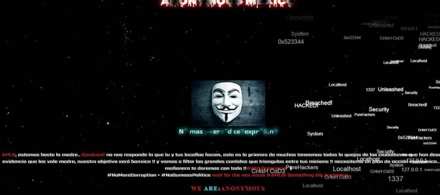 Hackea ANONYMOUS página de la CONDUSEF, colocan amenazas y dichos contra AMLO Hackea ANONYMOUS página de la CONDUSEF, colocan amenazas y dichos contra AMLO