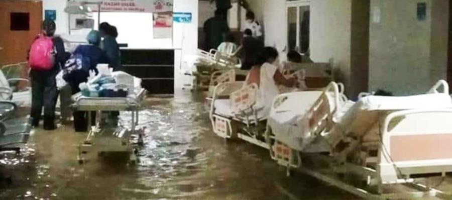Huracán ‘Hanna’ inunda Hospital Materno Infantil de Reynosa, Tamaulipas