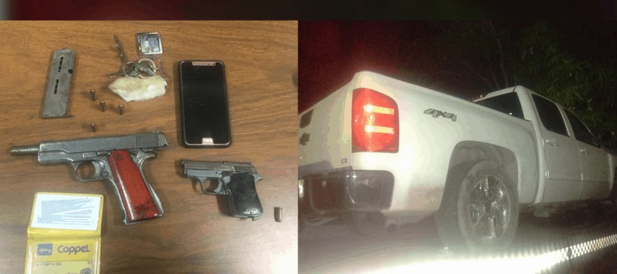 Decomisan armas y celulares abandonados en una camioneta en Gaviotas