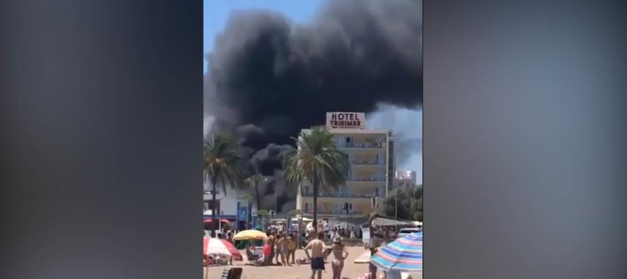 Incendio en hotel de España deja varios heridos (Video)