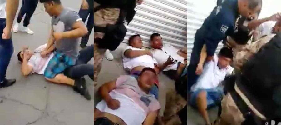 Comerciantes de Cuautitlán dan golpiza a tres ladrones que asaltaron joyería