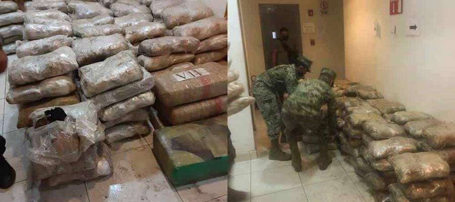 Aseguran SEMAR y GN 700 kilos de marihuana en Ensenada, Baja California
