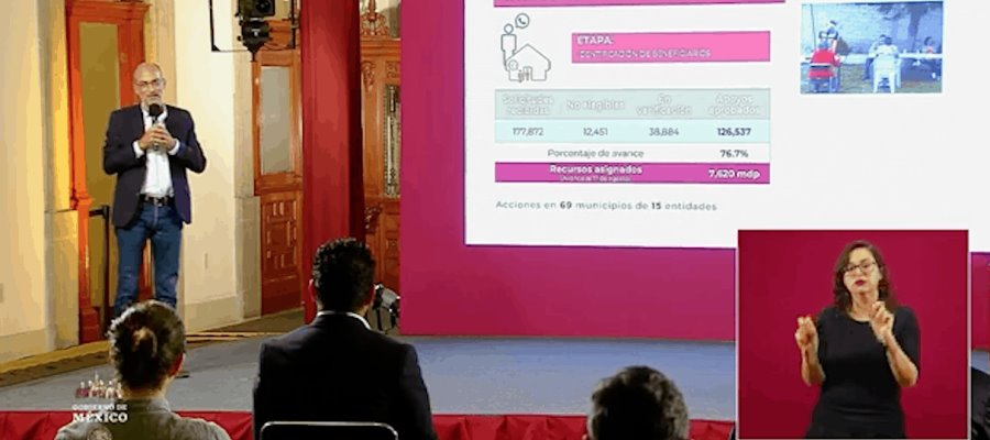 Reporta SEDATU 76.7% en avance del Programa Emergente de Vivienda en 15 entidades del país