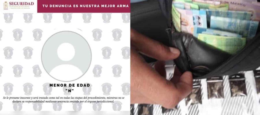 Decomisan droga a menor que presuntamente se dedica a narcomenudeo en Ocuiltzapotlán