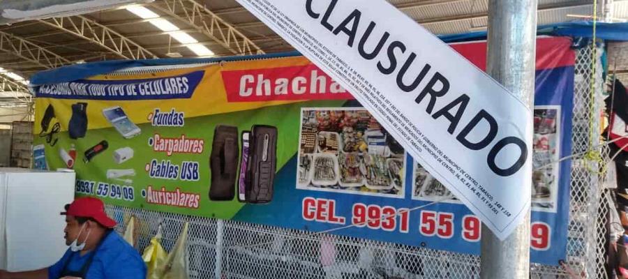 Clausura ayuntamiento de Centro local que vendía carne de cerdo en tianguis de Casa Blanca 