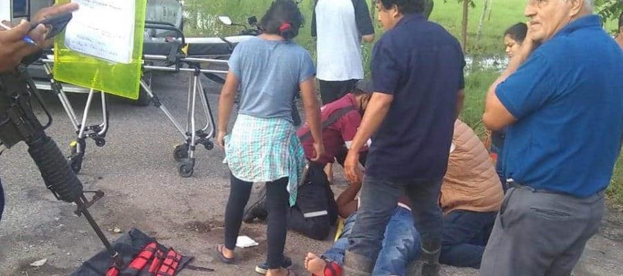 Arrollan a pareja de motociclistas en Huimanguillo… graves fueron hospitalizados