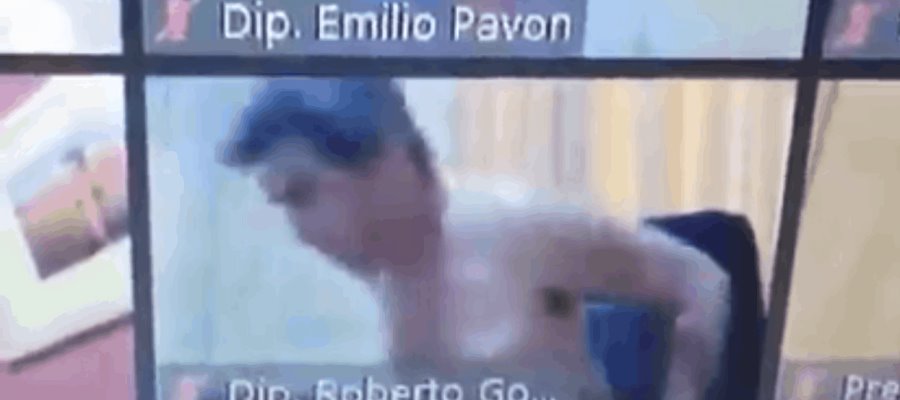 Diputado del Congreso de Paraguay se presenta a la sesión pública virtual semidesnudo