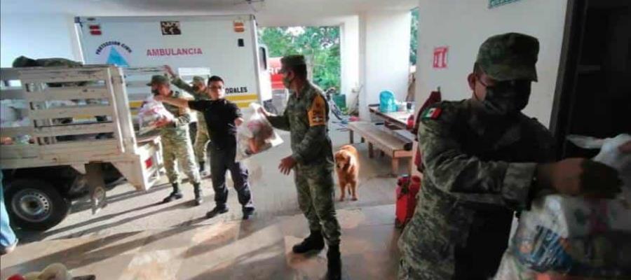Despliega Sedena mil 100 elementos para atender inundaciones en Tabasco