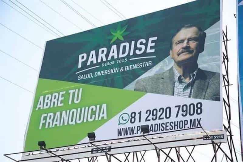 Con espectaculares, promociona Vicente Fox productos cannábicos en Nuevo León