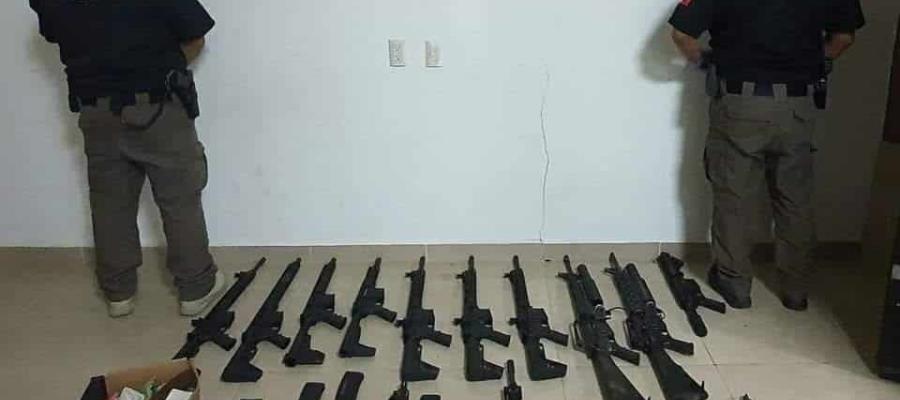 Asegura FGR 14 armas de fuego, cargadores y cartuchos en Berriozábal, Chiapas