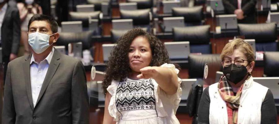 María Celeste Sánchez toma protesta como senadora suplente de Citlalli Hernández, ahora secretaria general de MORENA