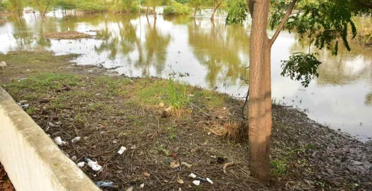 Desciende nivel de aguas del río Grijalva; ya se ve tierra de nuevo