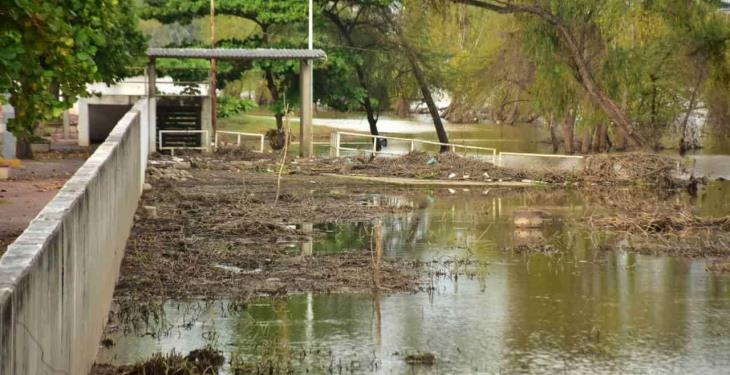 Desciende nivel de aguas del río Grijalva; ya se ve tierra de nuevo