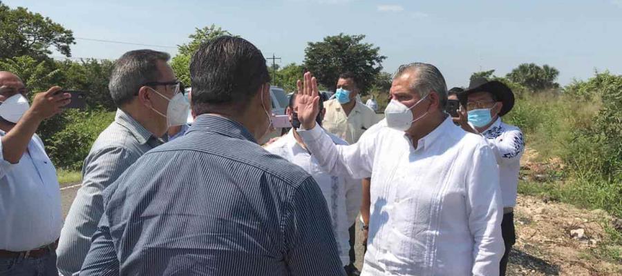 Supervisa Adán Augusto carretera Chablé-El Triunfo tras afectaciones por lluvias