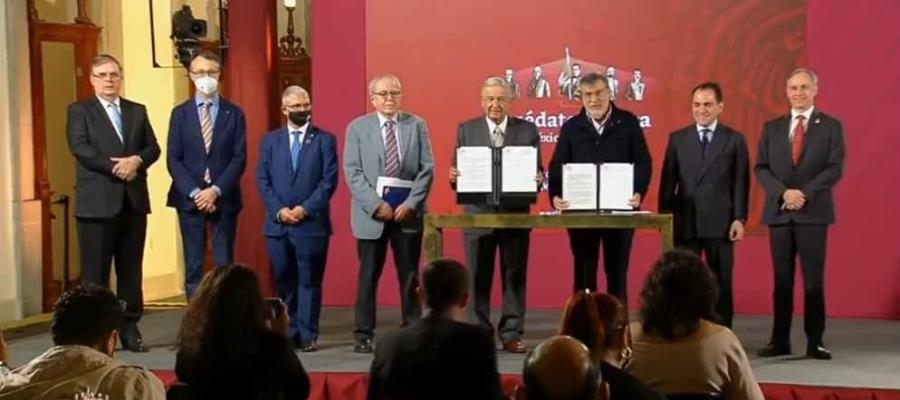 Firman AMLO y la ONU acuerdo para comprar medicamentos en el mundo
