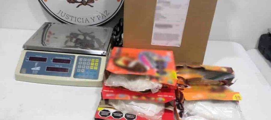 Asegura Guardia Nacional tres kilos de crystal ocultos en pastelitos, dulces y chocolate en polvo en CDMX