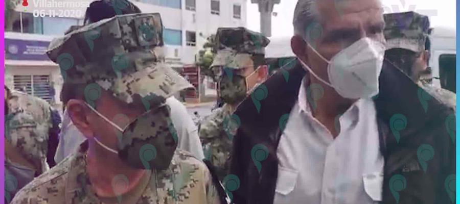 Supervisa titular de Marina trabajos de apoyo ante inundaciones