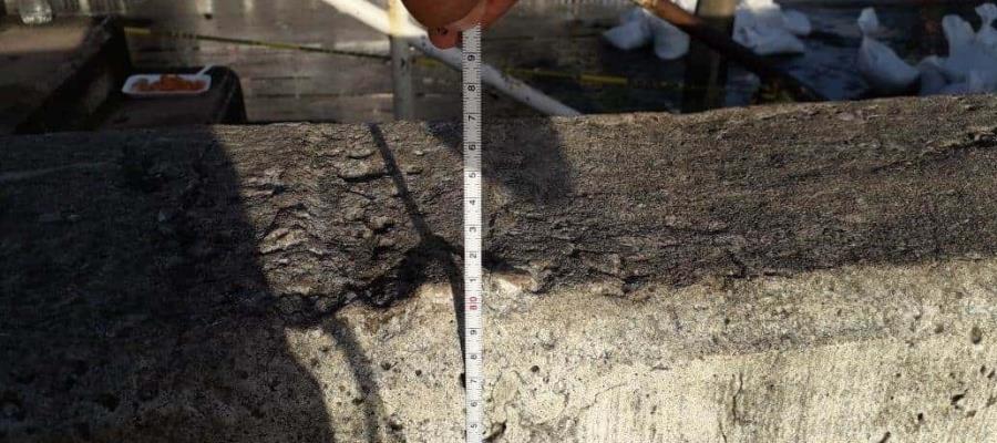 Río Grijalva a 80 centímetros de alcanzar el límite del muro del malecón de Villahermosa Río Grijalva a 80 centímetros de alcanzar el límite del muro del malecón de Villahermosa