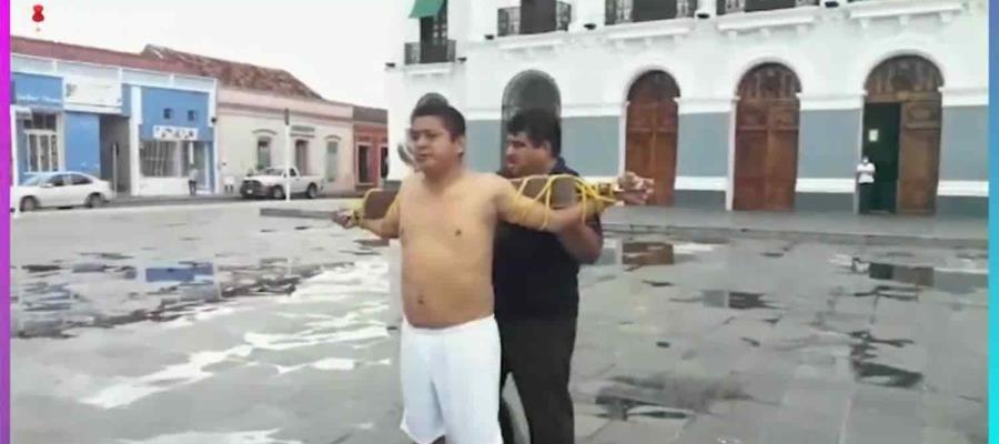 “Azotan” a hombre frente a Palacio de Gobierno; protesta por falta de apoyo a damnificados de Gaviotas